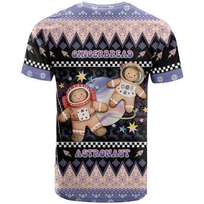 Astronaut Christmas T-Shirt Gingerbread In Space Graphic Tee