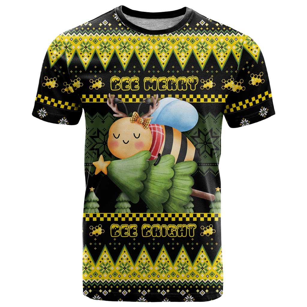 Bee Christmas T-Shirt Cute Bumblebee Graphic Tee