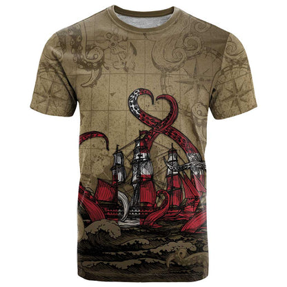Danish Empire T-Shirt Denmark Norway Union And Kraken Graphic Tee