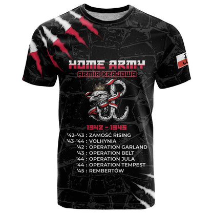Personalized Poland Home Army T-Shirt Armia Krajowa 1942 To 1945 Graphic Tee