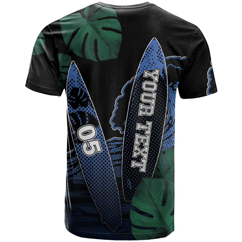 Custom Surfing T-Shirt Retro Waves Dot Halftone Graphic Tee