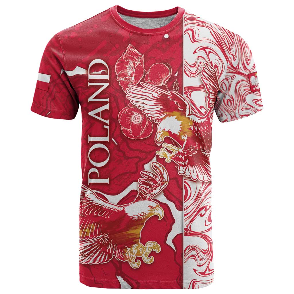 Personalized Poland T-Shirt Two White Eagles Fighting Graphic Tee