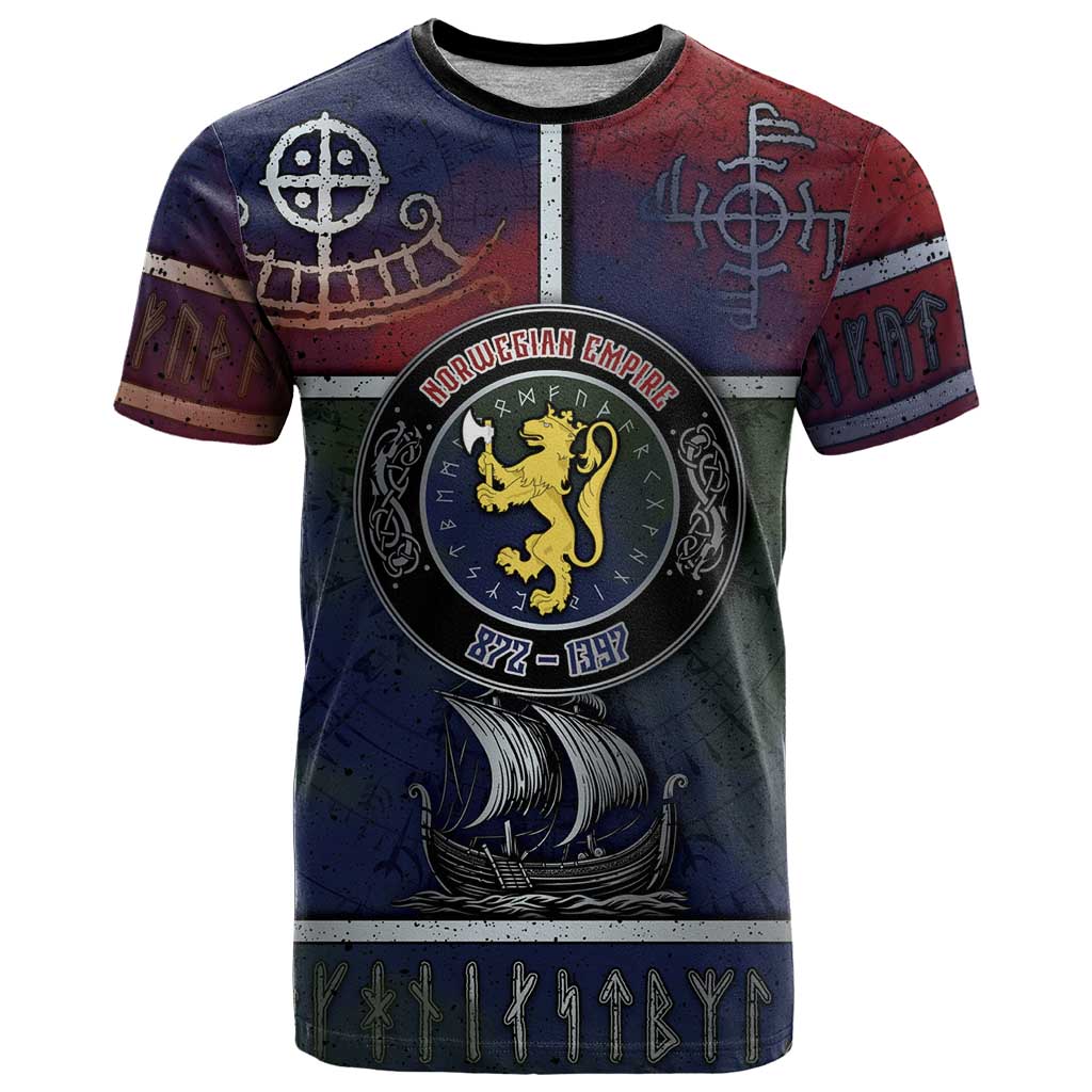 Personalized Norwegian Empire T-Shirt Ancient Viking Patterns Graphic Tee