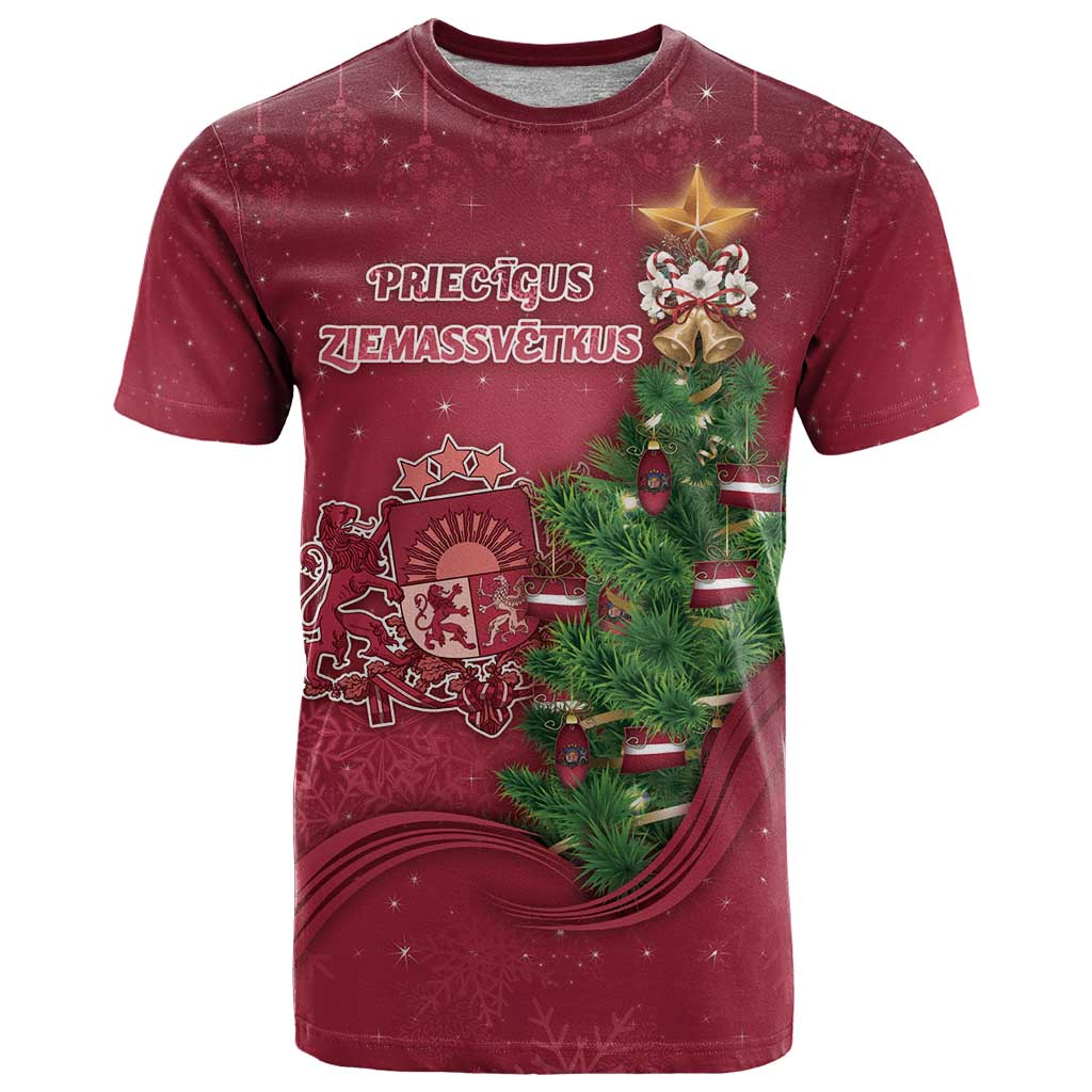 Latvia Christmas T-Shirt Xmas Tree Latvija Graphic Tee