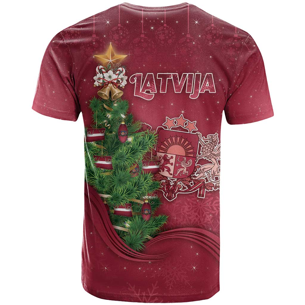 Latvia Christmas T-Shirt Xmas Tree Latvija Graphic Tee