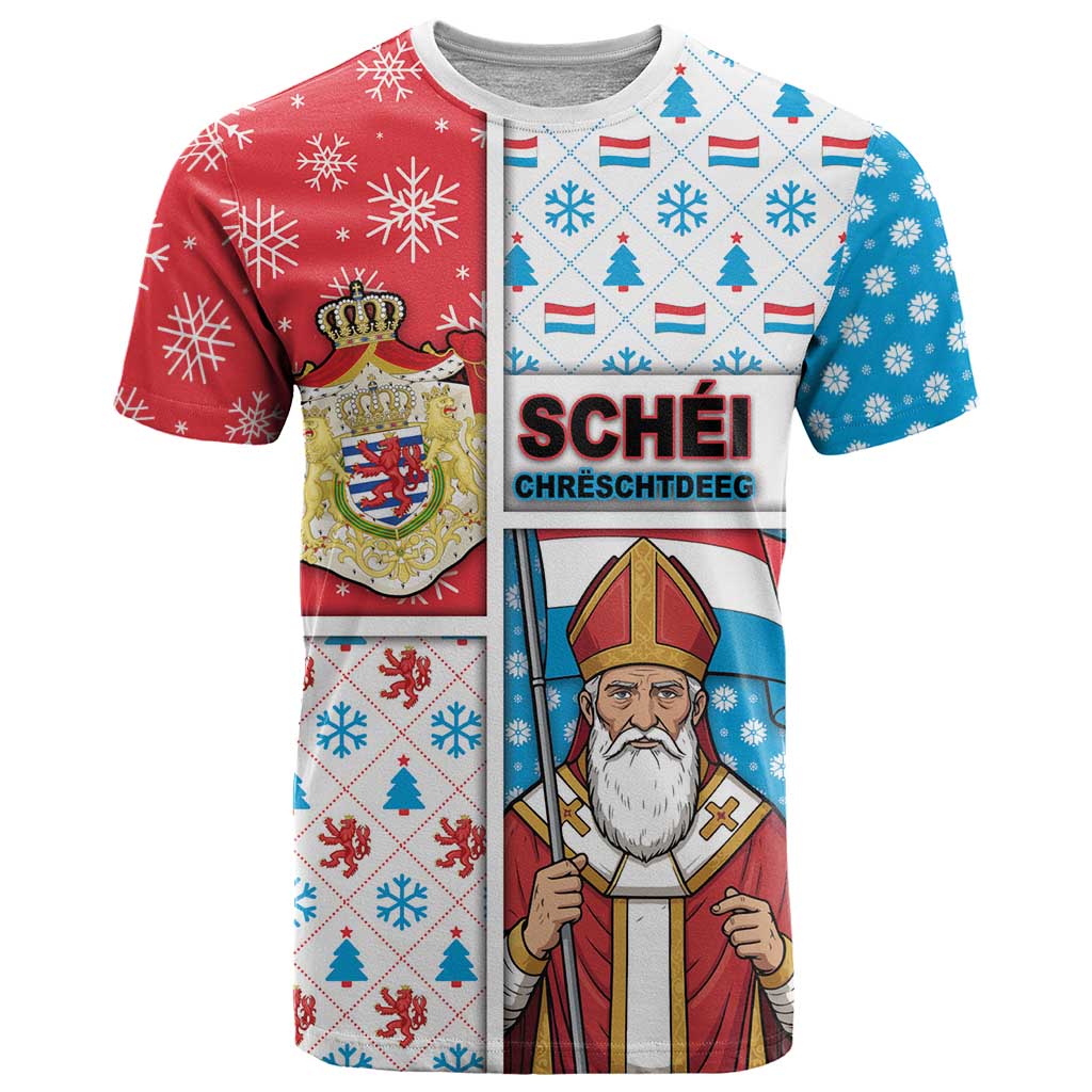 Luxembourg Christmas T-Shirt Kleeschen With Xmas Patterns Graphic Tee