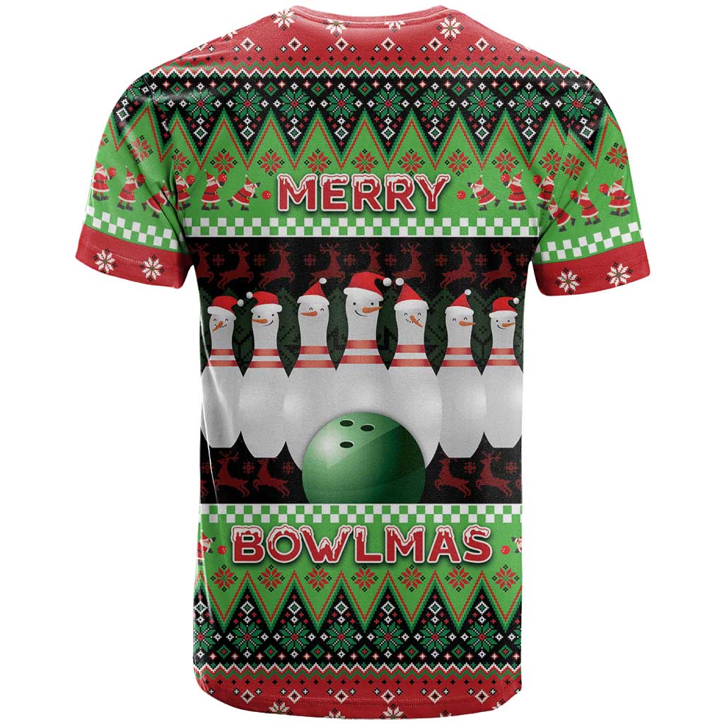 Bowling Christmas T-Shirt Merry Bowlmas Graphic Tee