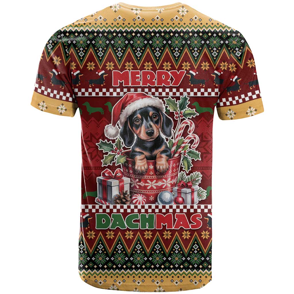 Dachshund Christmas T-Shirt Merry Dachmas Graphic Tee