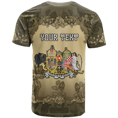 Personalized Austria-Hungary T-Shirt Angel Holding A Flag Vintage Style Graphic Tee