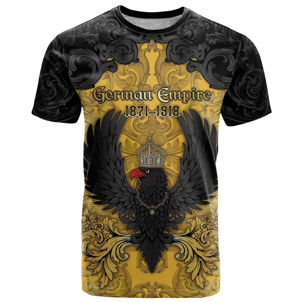 Personalized German Empire T-Shirt Imperial Black Eagle With Baroque Patterns Graphic Tee