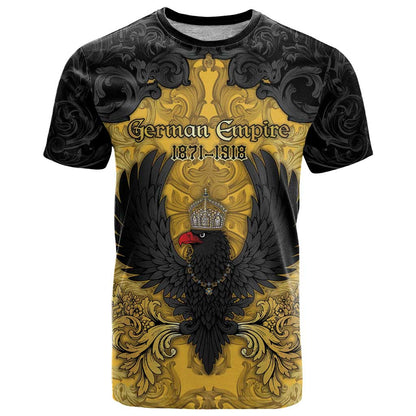 Personalized German Empire T-Shirt Imperial Black Eagle With Baroque Patterns Graphic Tee