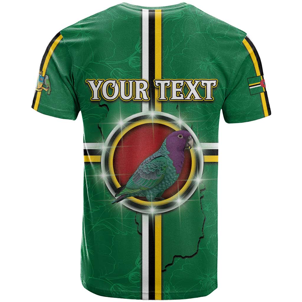 Personalized Dominica T-Shirt Sisserou Parrot With Hibiscus Patterns Graphic Tee