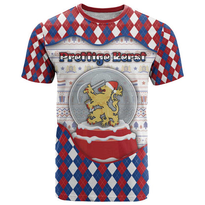 Netherlands Christmas T-Shirt Lion Symbol In Snow Globe Graphic Tee