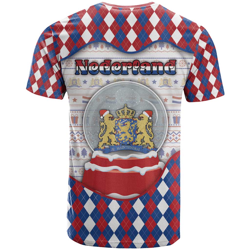Netherlands Christmas T-Shirt Lion Symbol In Snow Globe Graphic Tee