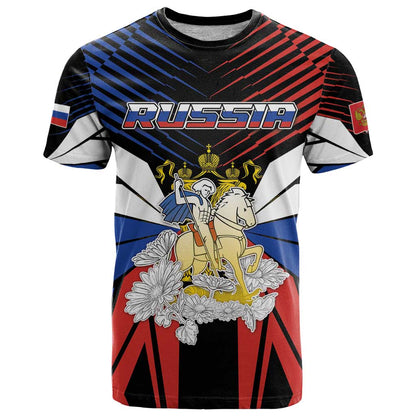 Personalized Russia T-Shirt Symbol Saint George Slaying The Dragon Graphic Tee