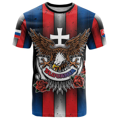 Personalized Slovakia T-Shirt The Eagle Double Cross Symbol Graphic Tee