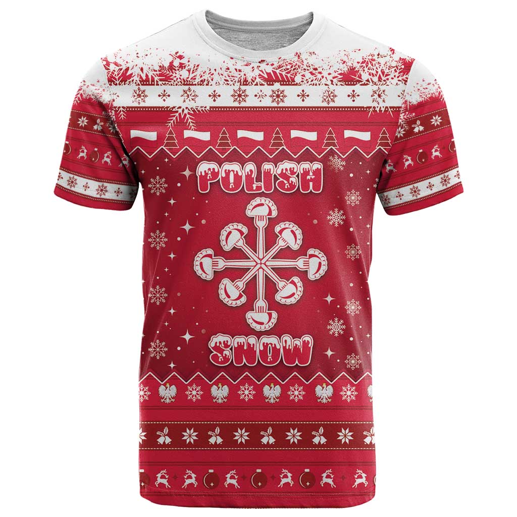 Poland Christmas T-Shirt Pierogi Polish Snow Graphic Tee
