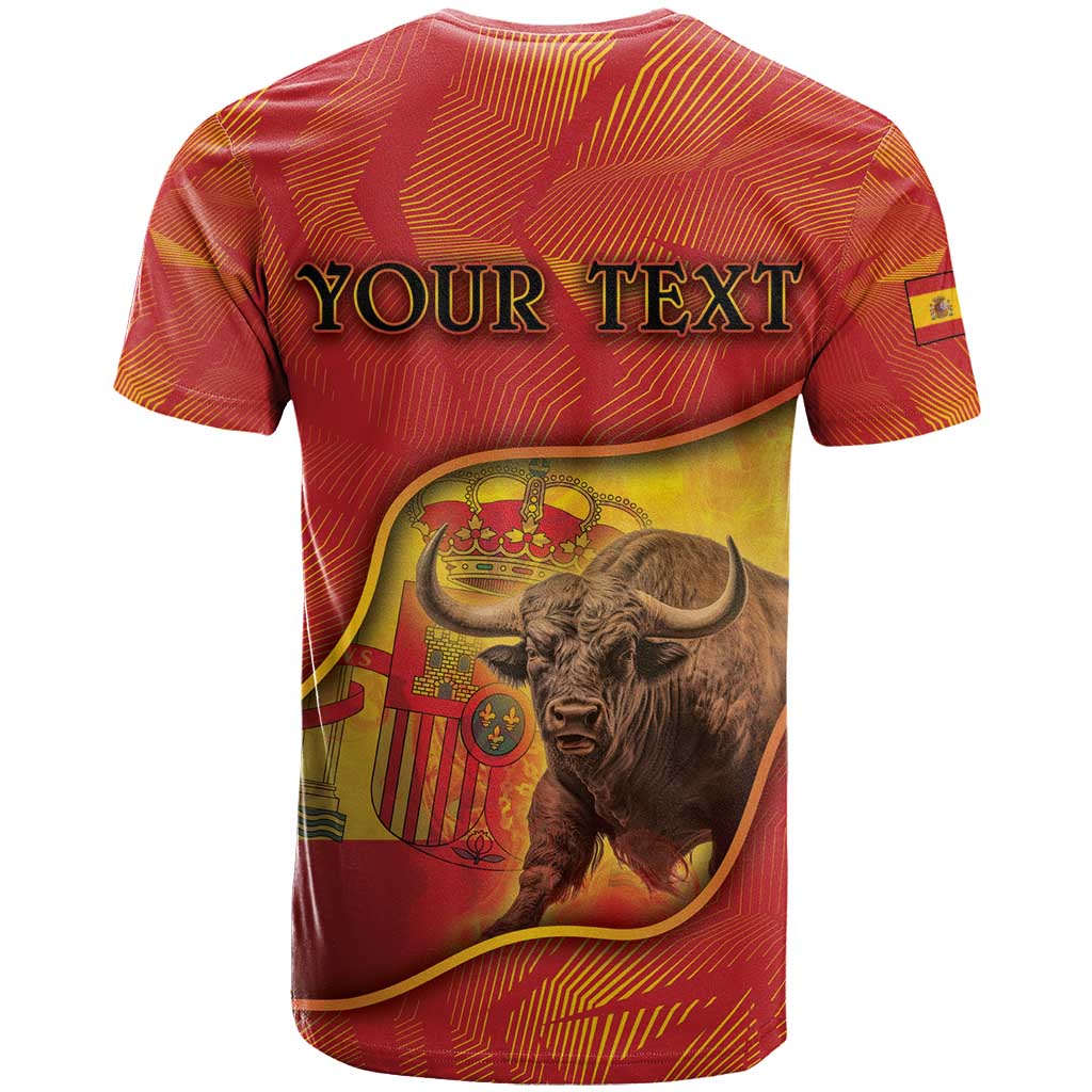Personalized Spain T-Shirt The Spanish Fighting Bull With Coat Of Arms Graphic Tee