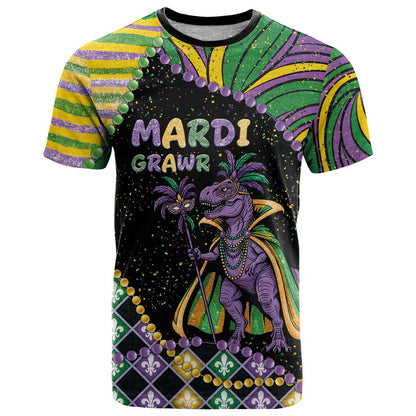 Mardi Gras T-Shirt King Rex Glitter Effect Graphic Tee