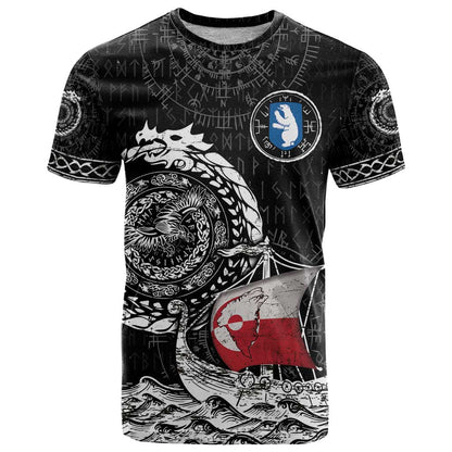 Personalized Viking Greenland T-Shirt Greenlander Viking Ship Graphic Tee