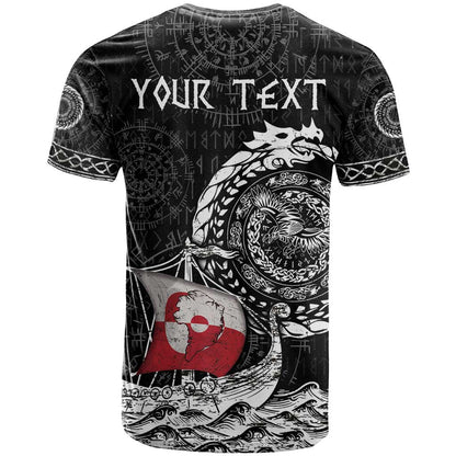 Personalized Viking Greenland T-Shirt Greenlander Viking Ship Graphic Tee