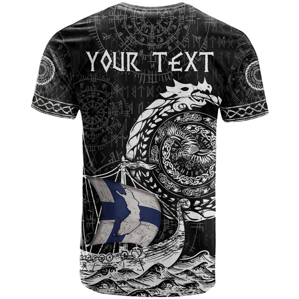 Personalized Viking Finland T-Shirt Finnish Viking Ship Graphic Tee