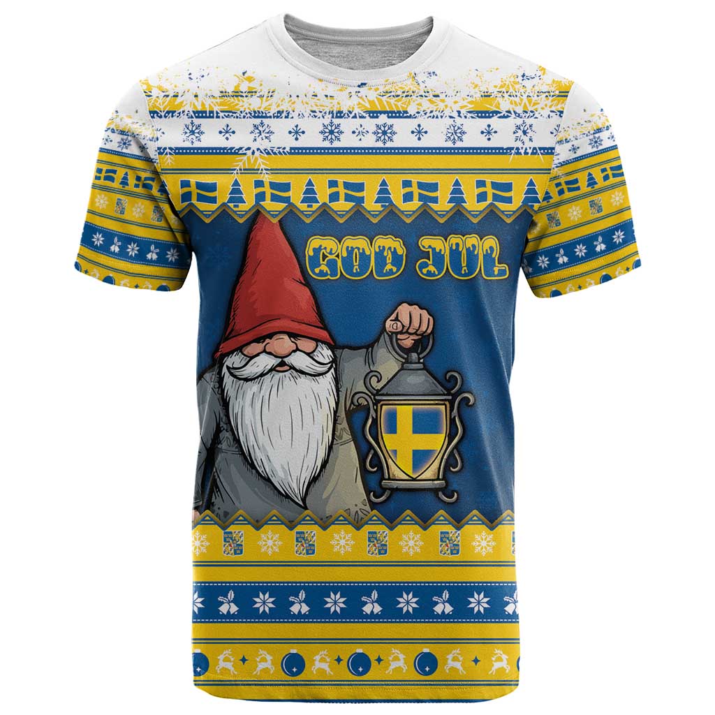 Sweden Christmas T-Shirt Tomte God Jul Graphic Tee