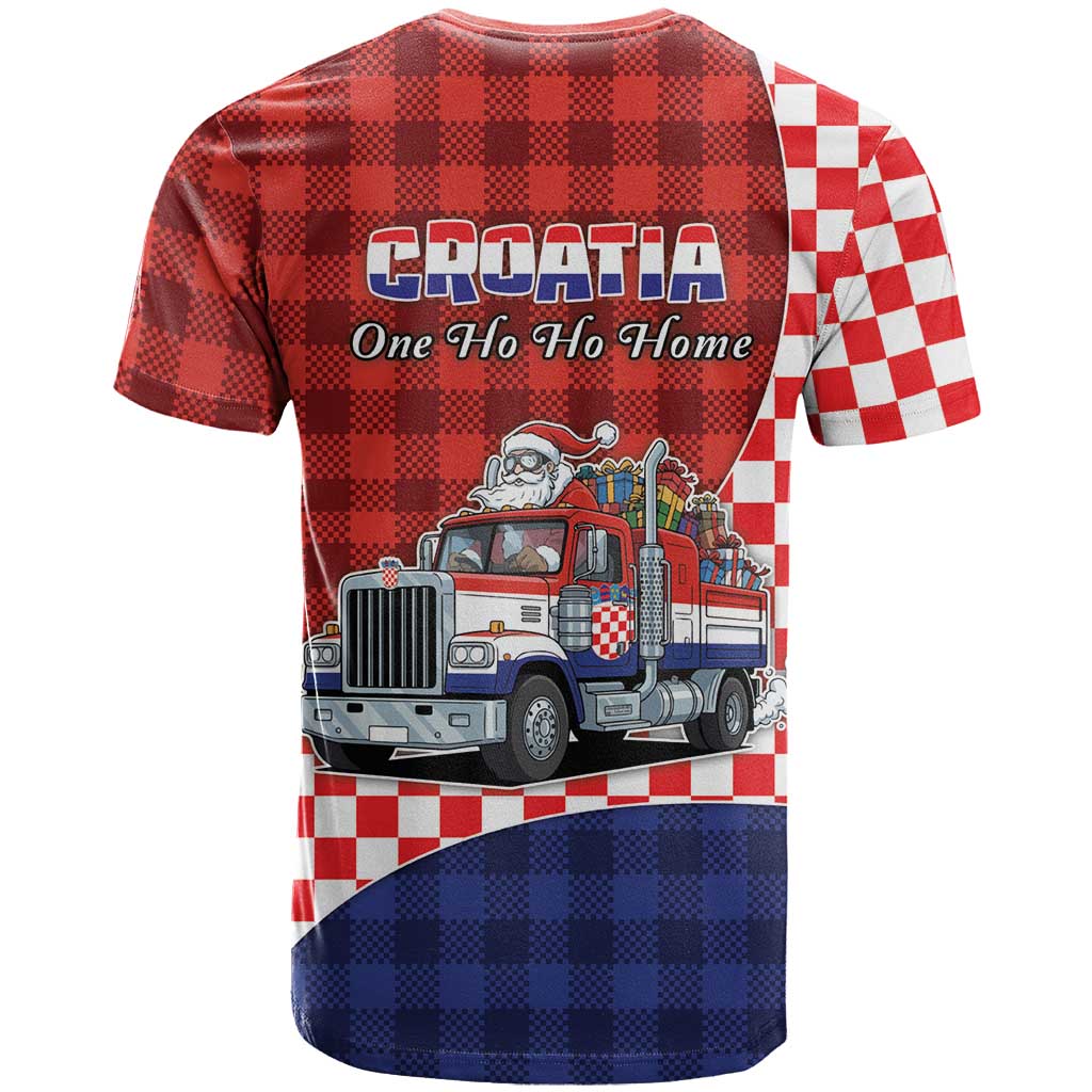 Croatia Christmas T-Shirt Santa Claus Drives Home With Gifts Graphic Tee