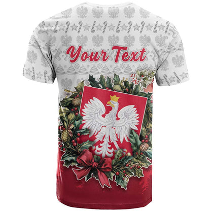 Poland Christmas T-Shirt Dziadek Mroz With Wreath Graphic Tee