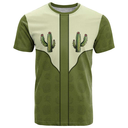 Cowboy T-Shirt Cactus Retro Western Yoke Graphic Tee