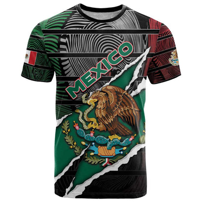 Personalized Mexico T-Shirt Mexican Patriotic Eagle Emblem - Fierce National Pride Graphic Tee