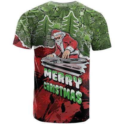 Hip Hop Christmas T-Shirt DJ Santa Ho Ho Flow Graphic Tee