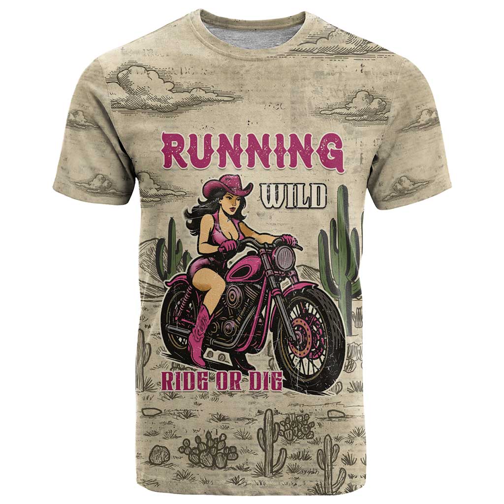 Cowgirl T-Shirt Running Wild Ride Or Die Graphic Tee