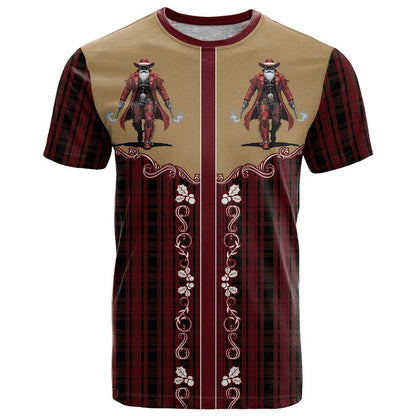Western Yoke T-Shirt Black Santa Cowboy Retro Style Graphic Tee