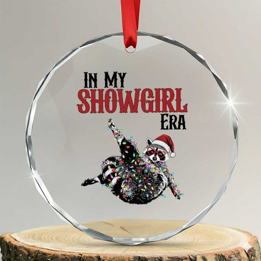 Funny Raccoon Christmas Ornament - Crystal Glass, In My Costume Era, Meme Holiday Decor - Transparent Glass - 3'' Circle