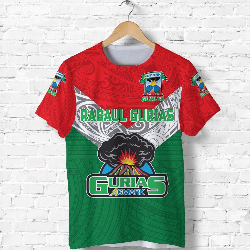 Custom Papua New Guinea Agmark Rabaul Gurias T-Shirt Rugby Green, Custom Text And Number Graphic Tee