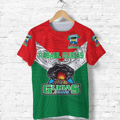 Custom Papua New Guinea Agmark Rabaul Gurias T-Shirt Rugby Green, Custom Text And Number Graphic Tee