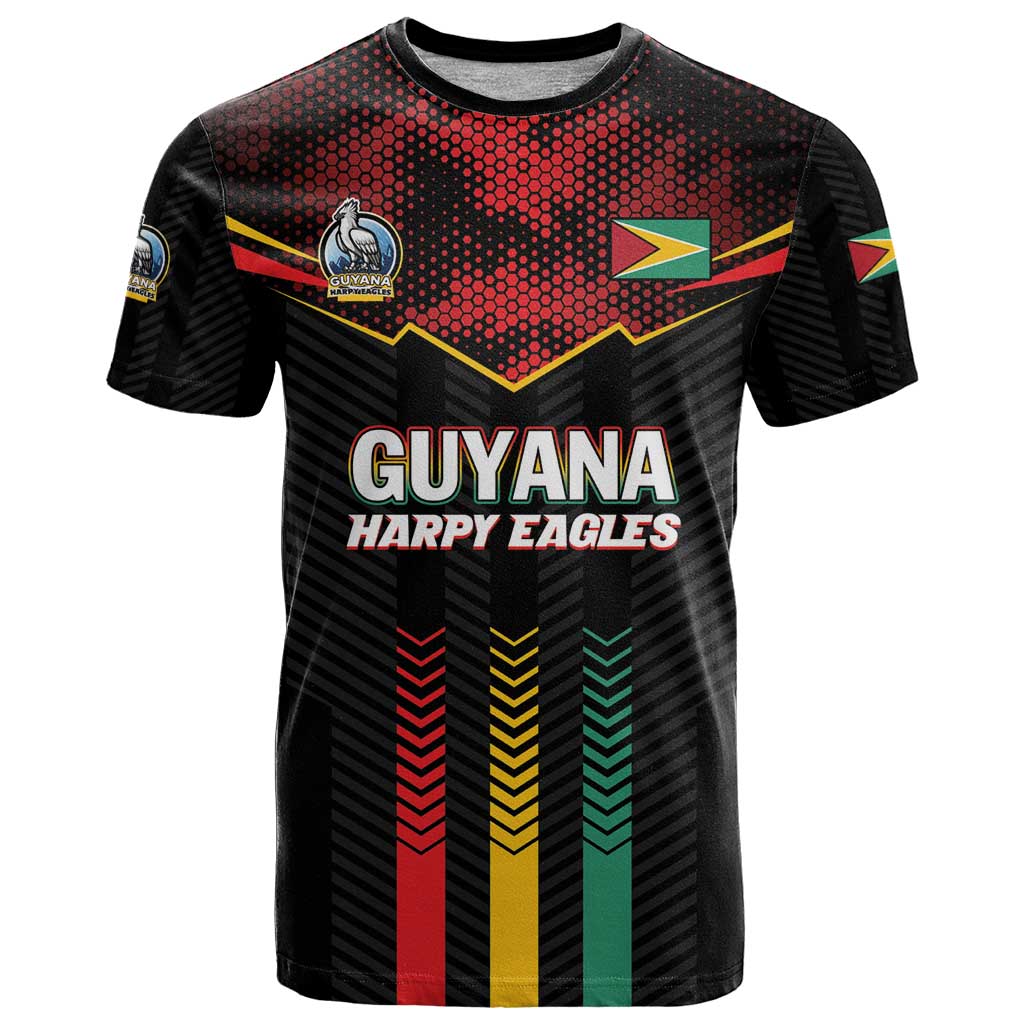 Custom Cricket Guyana Harpy Eagles T-Shirt Let's Go Guyana Graphic Tee