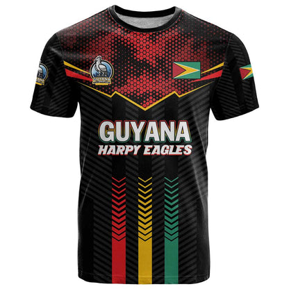Custom Cricket Guyana Harpy Eagles T-Shirt Let's Go Guyana Graphic Tee