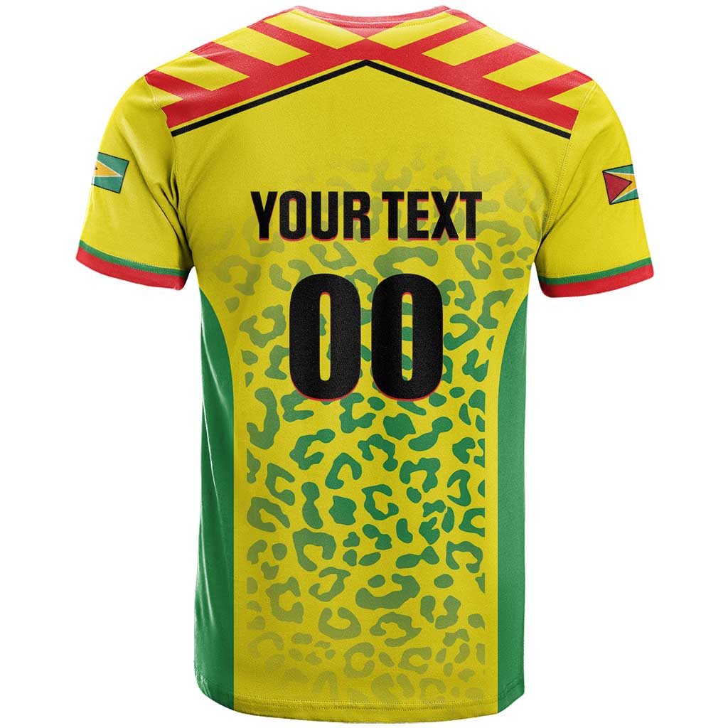 Custom Football Guyana T-Shirt Golden Jaguars Graphic Tee