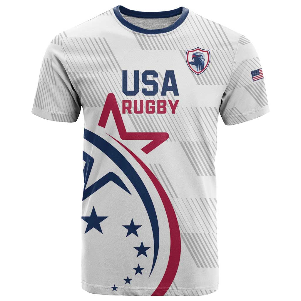 USA 2024 Rugby T-Shirt Soar Like an Eagle White Version Graphic Tee