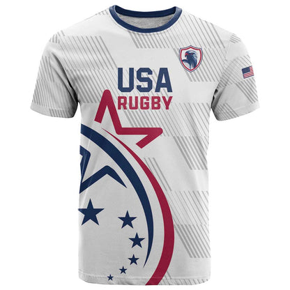 USA 2024 Rugby T-Shirt Soar Like an Eagle White Version Graphic Tee
