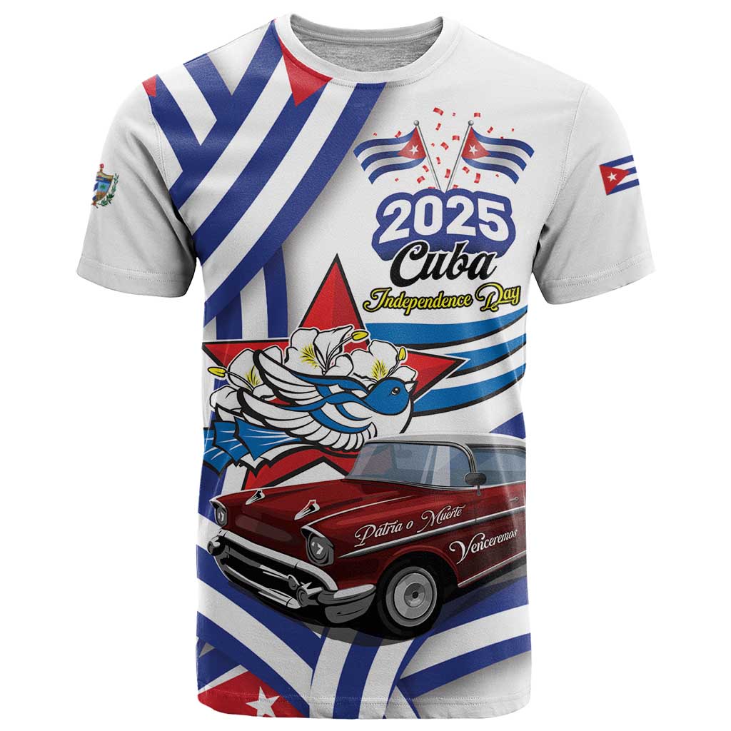 Personalized Cuba 2025 Independence Day T-Shirt The Beauty Of Classic Car Graphic Tee