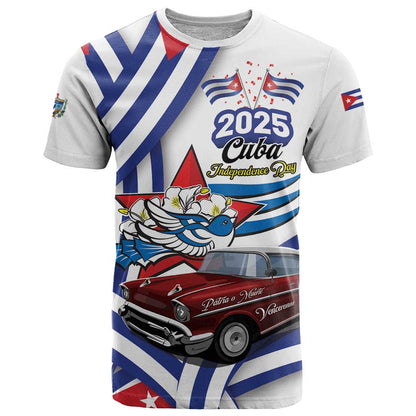 Personalized Cuba 2025 Independence Day T-Shirt The Beauty Of Classic Car Graphic Tee
