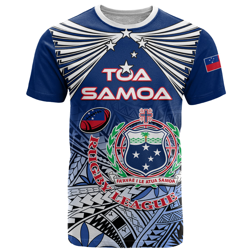 Custom Samoa Rugby T-Shirt Toa Samoa Myriad Patterns Graphic Tee