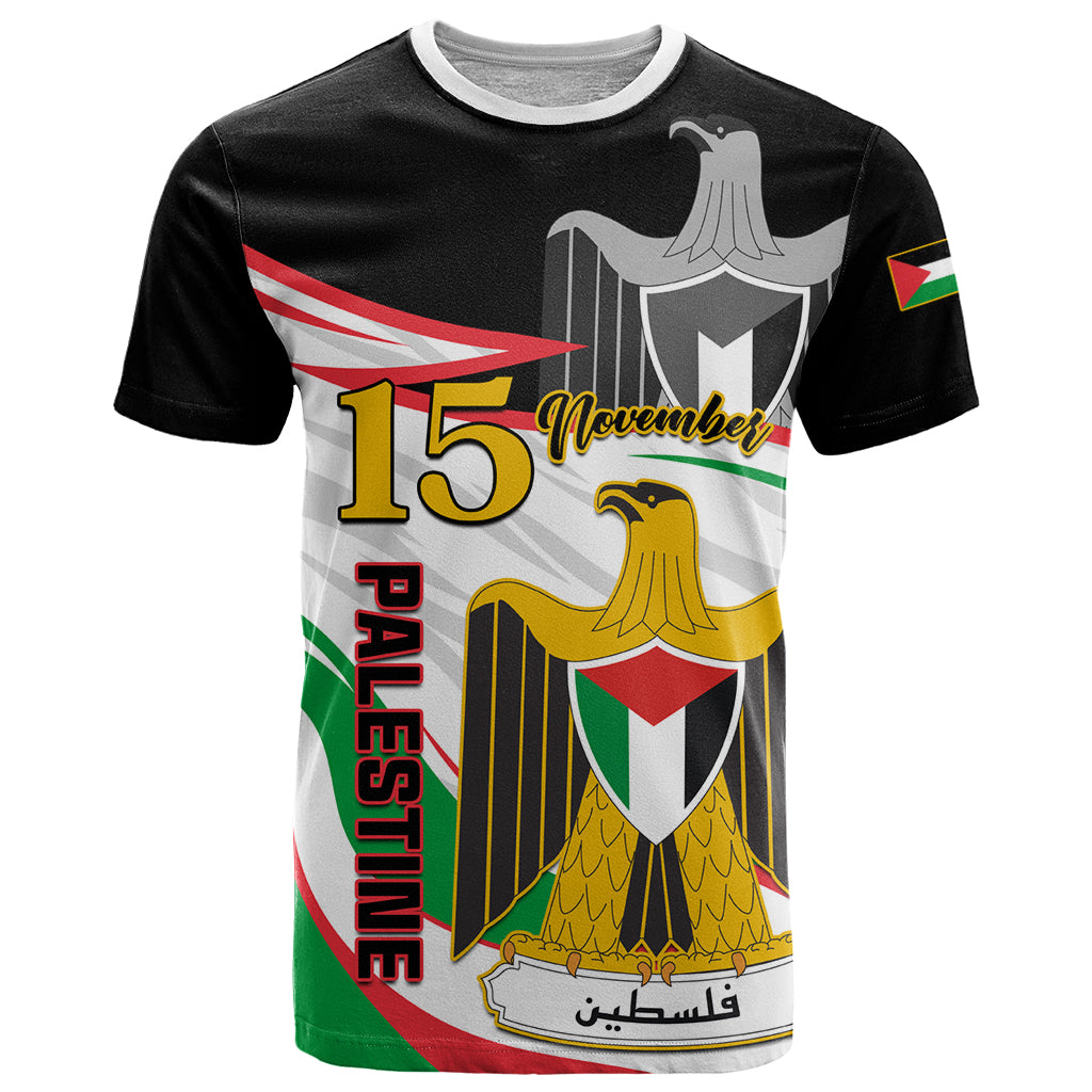 Personalised Palestine Independence Day T-Shirt Palestinian Coat Of Arms Special Version Graphic Tee