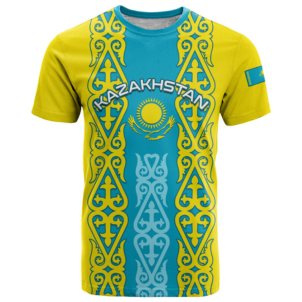 Personalised Kazakhstan Independence Day T-Shirt Kazakhstanian Coat Of Arms Special Version Graphic Tee
