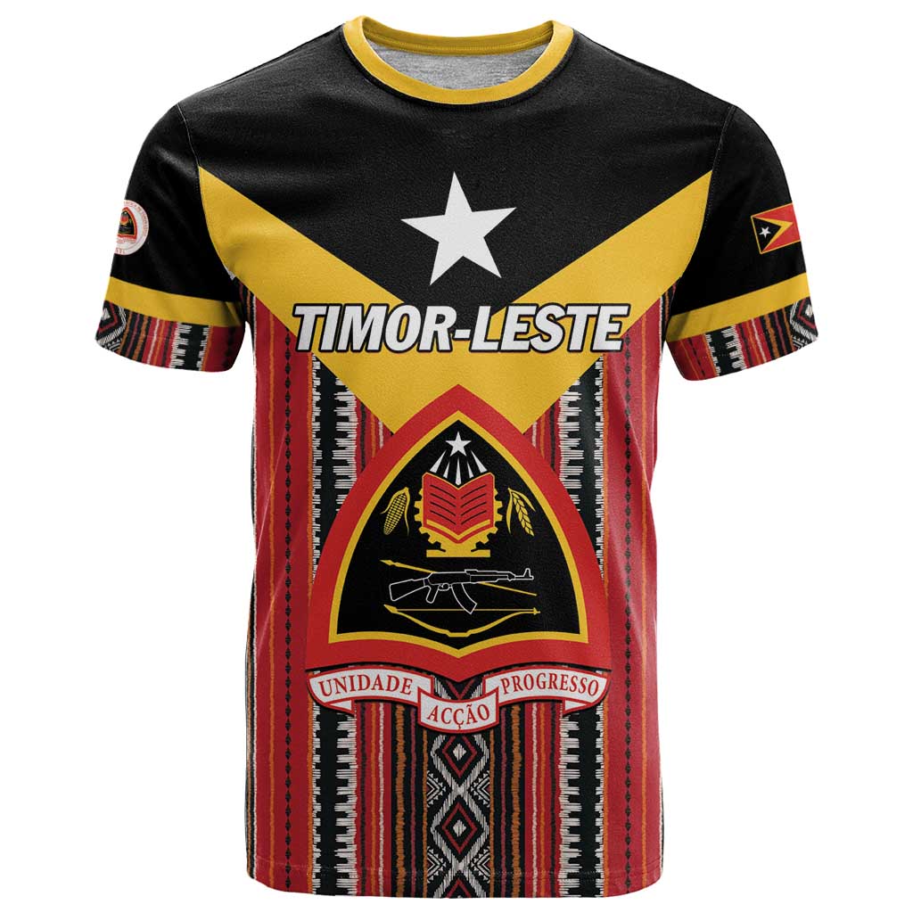 Personalized East Timor T-Shirt Timor-Leste Tais Pattern Graphic Tee