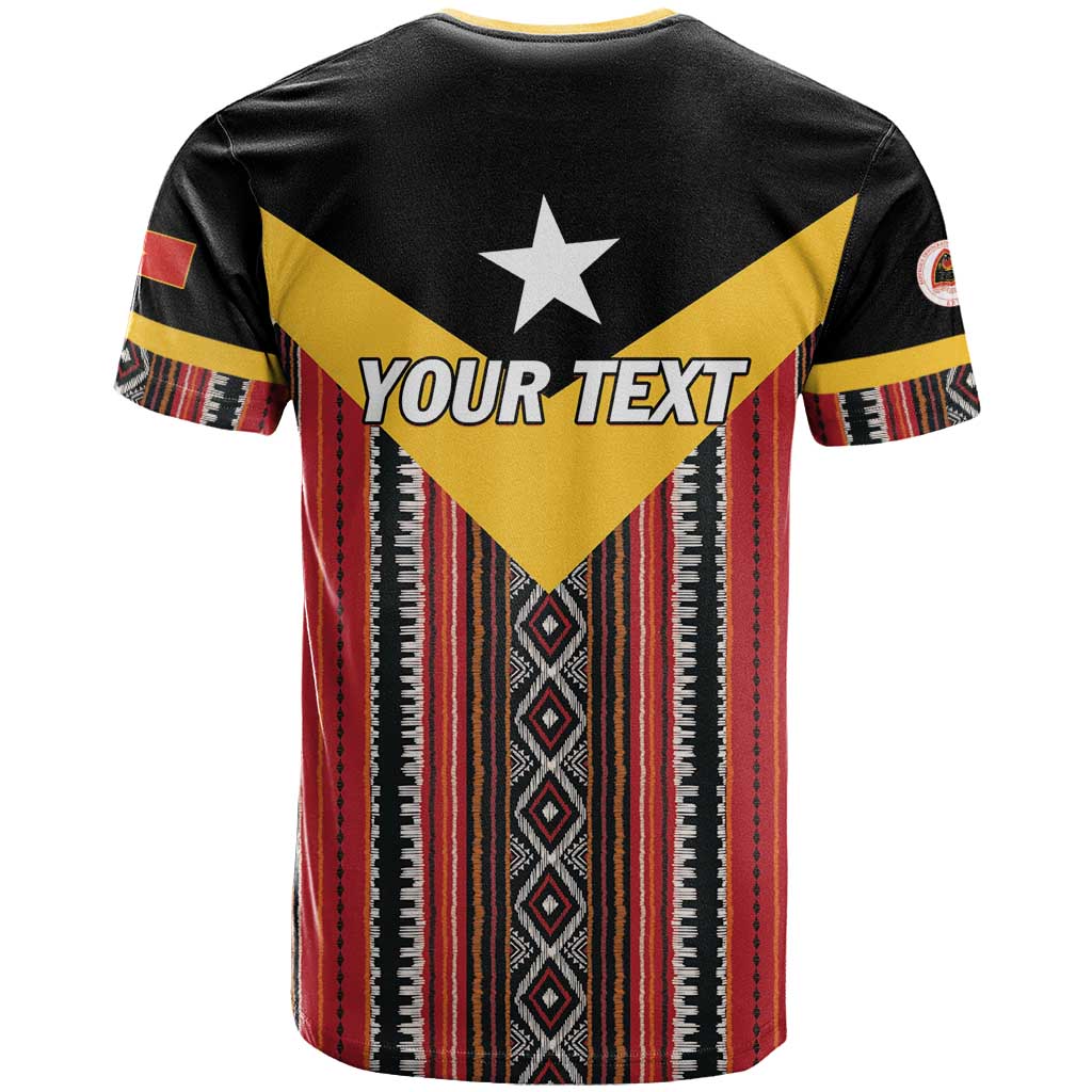 Personalized East Timor T-Shirt Timor-Leste Tais Pattern Graphic Tee