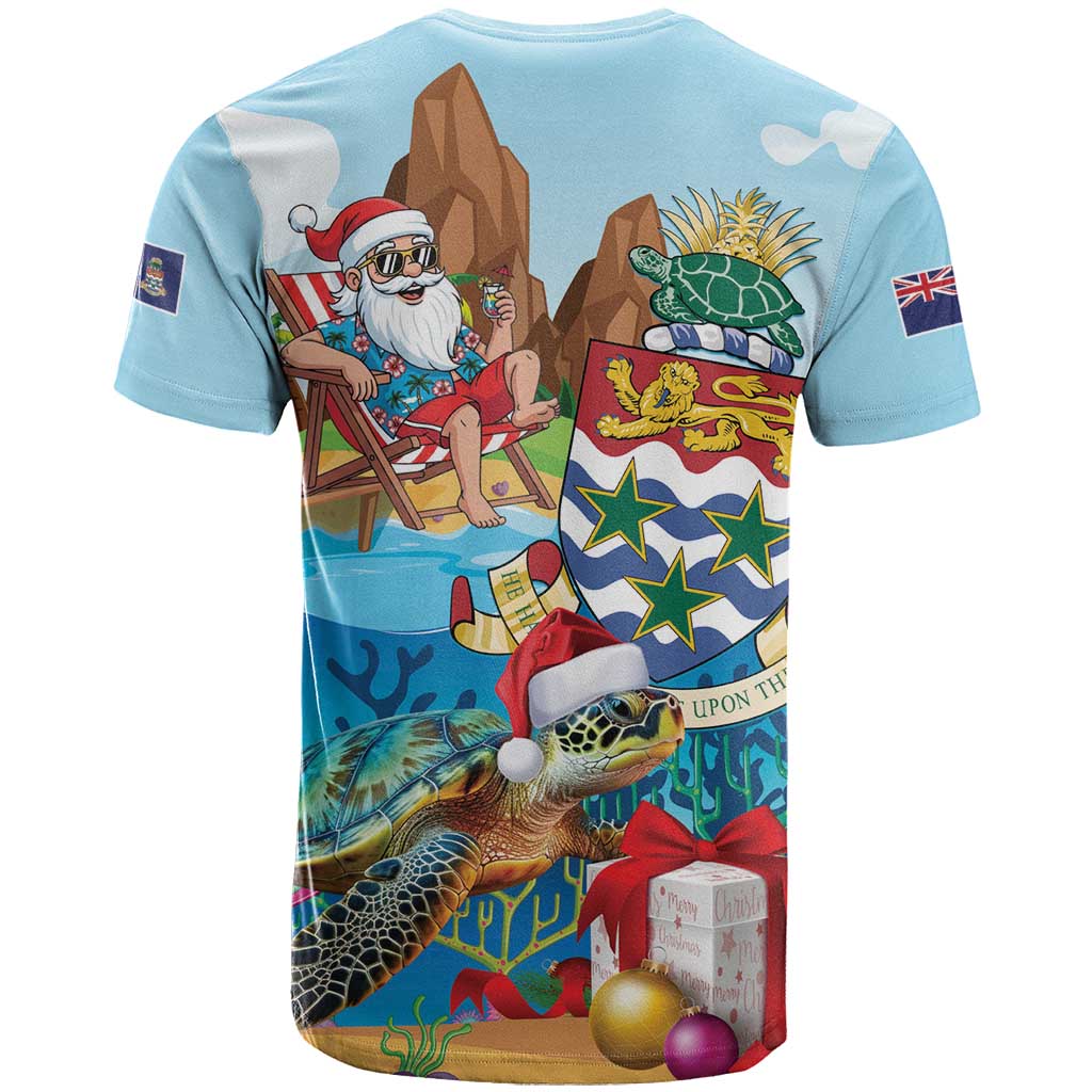 Cayman Islands Christmas T-Shirt Santa Claus Turtle Beachy Xmas Graphic Tee